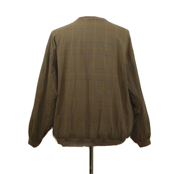 Vintage IZOD Club Pullover Windbreaker Golf Reversible Mens Large Plaid - Picture 2 of 10